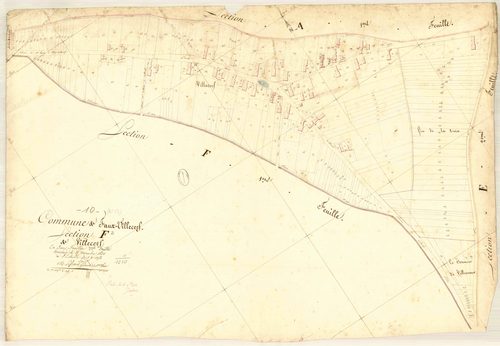 Faux-Villecerf, section F dite de Villecerf, feuille n° 2, parcelles n° 1029b-1305
