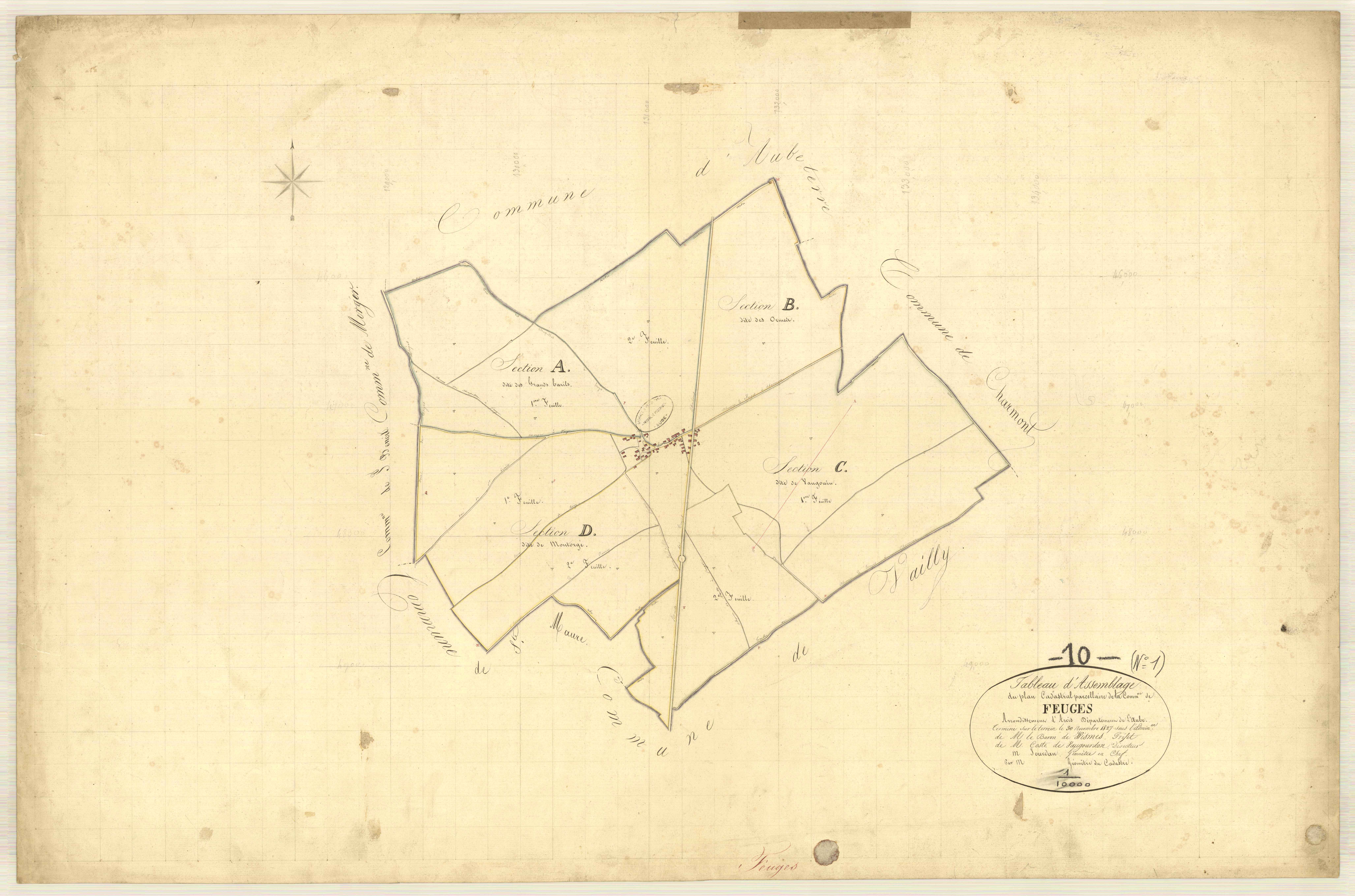 Feuges, tableau d'assemblage