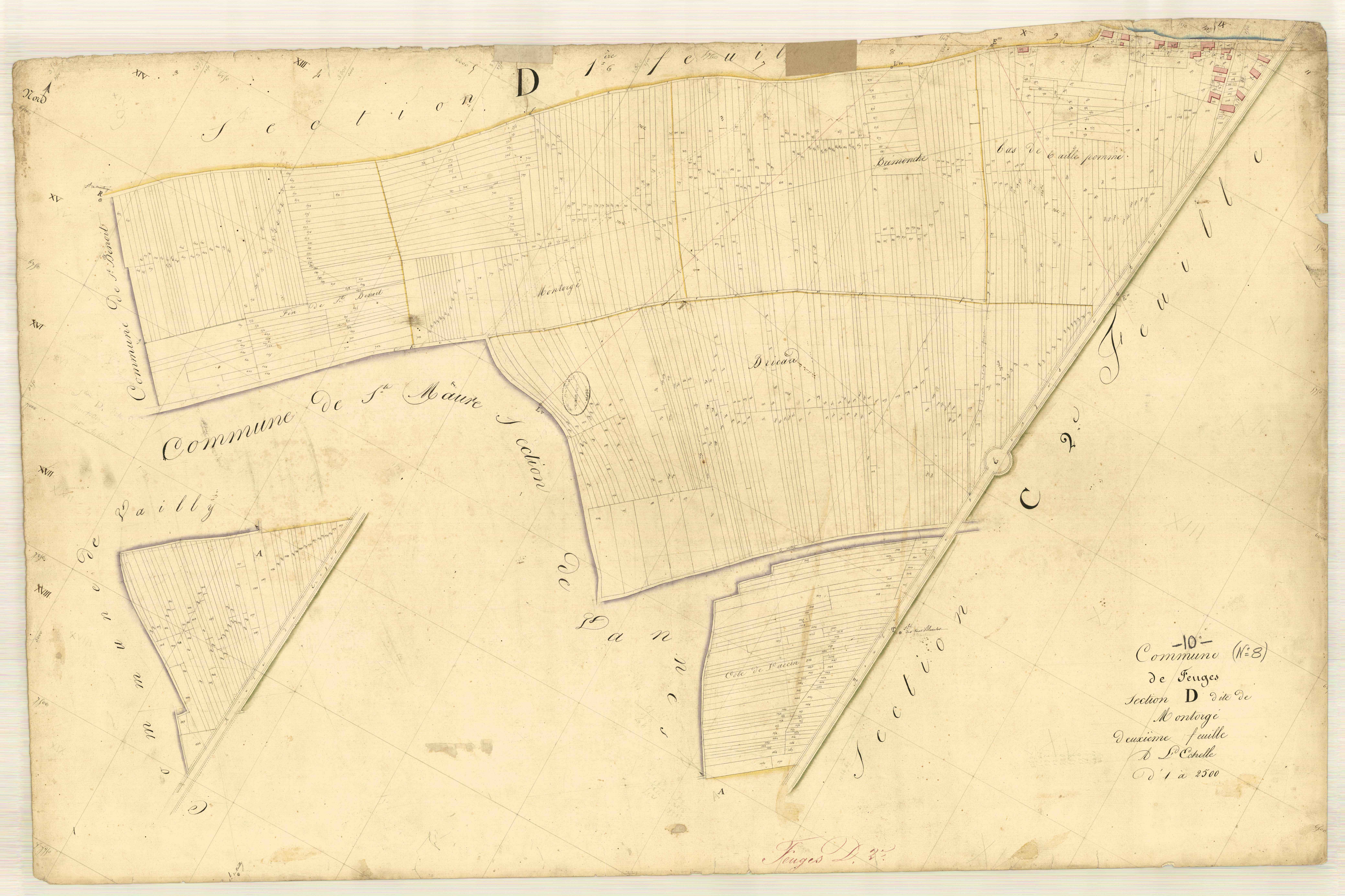 Feuges, section D dite de Montorge, feuille n° 2