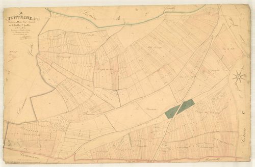Fontaine, section D dite du Val Prunot, feuille n° 1, parcelles n°1-522