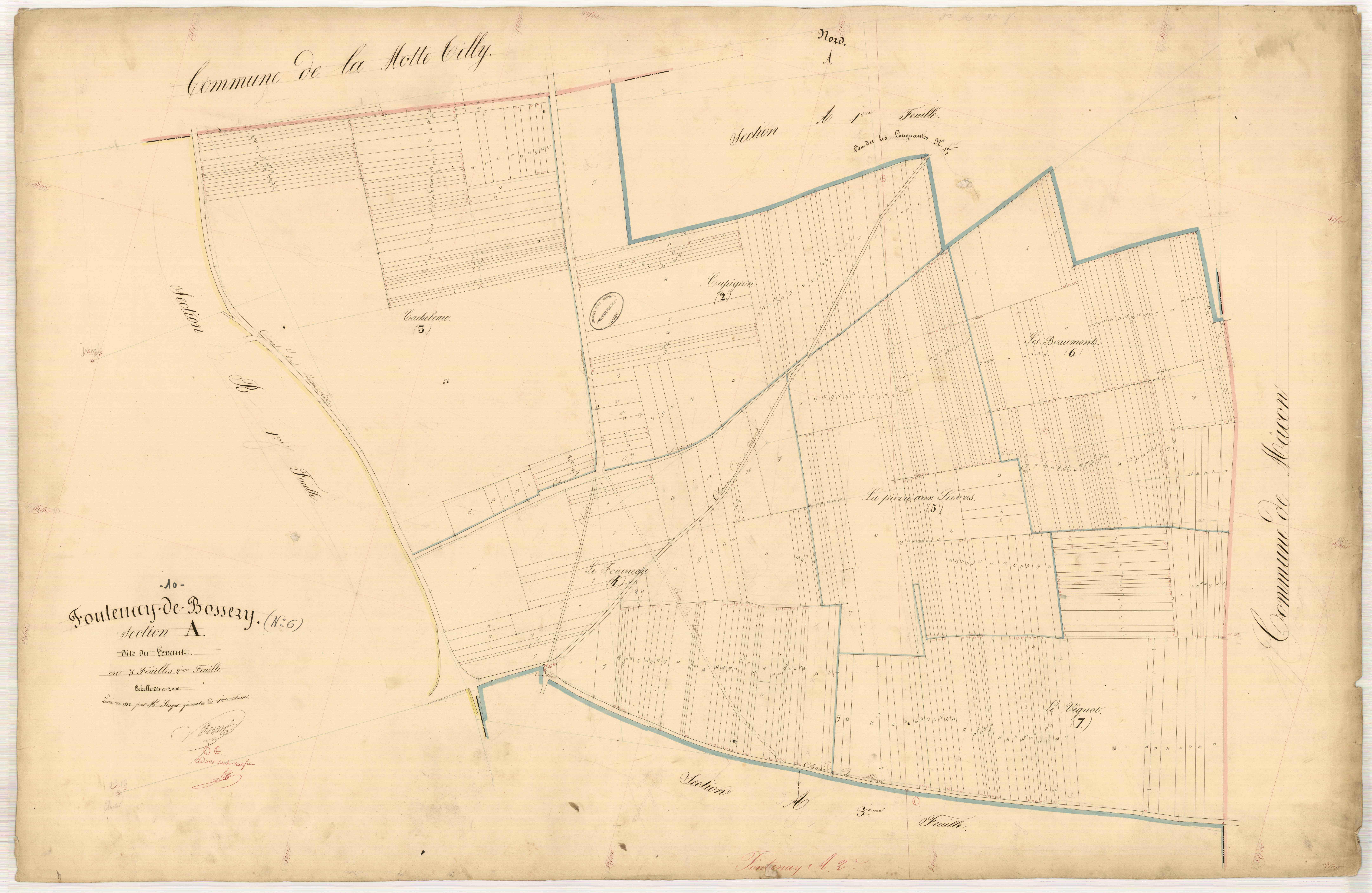Fontenay-de-Bossery, section A dite du Levant, feuille n° 2