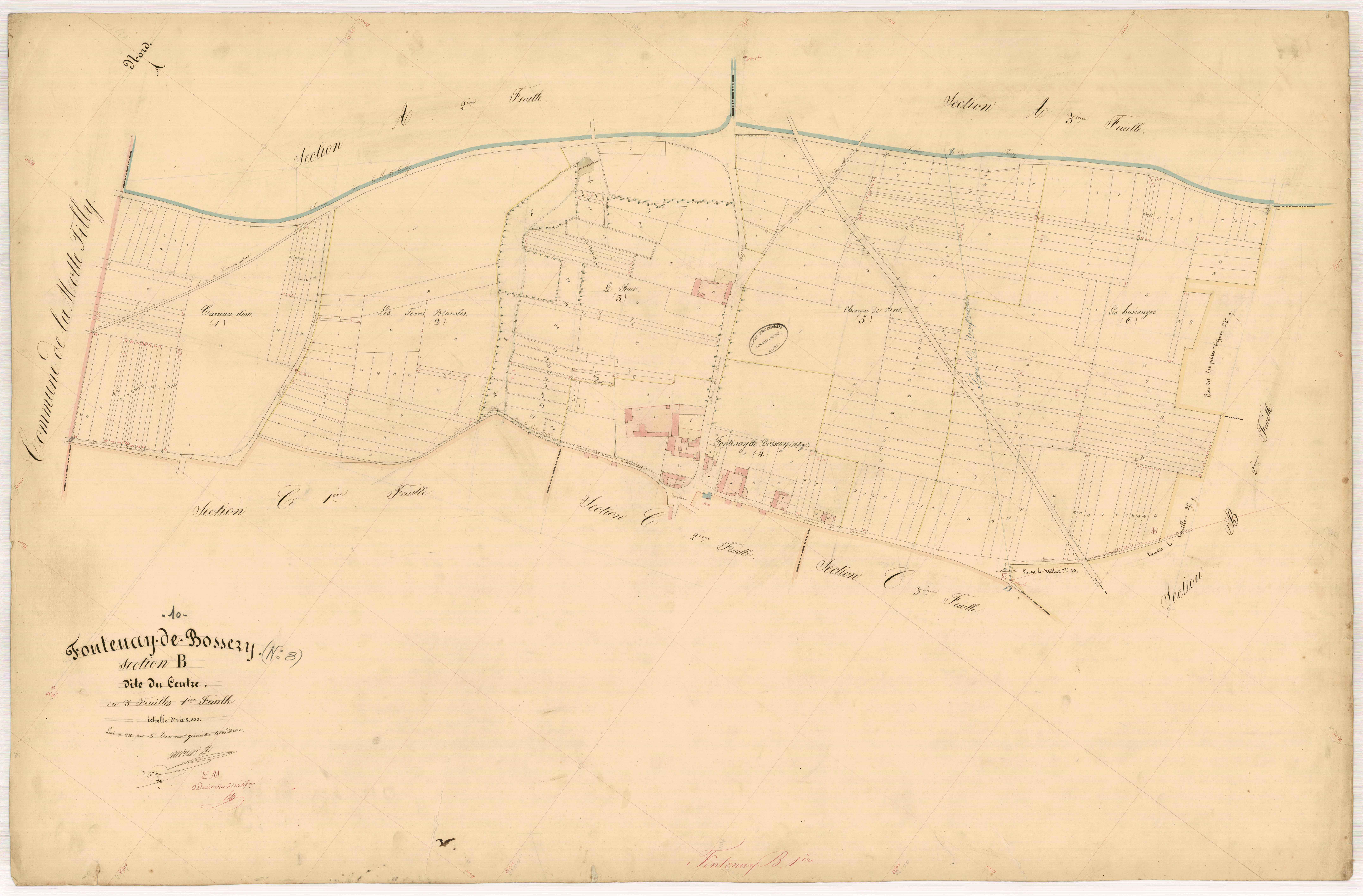 Fontenay-de-Bossery, section B dite du Centre, feuille n° 1
