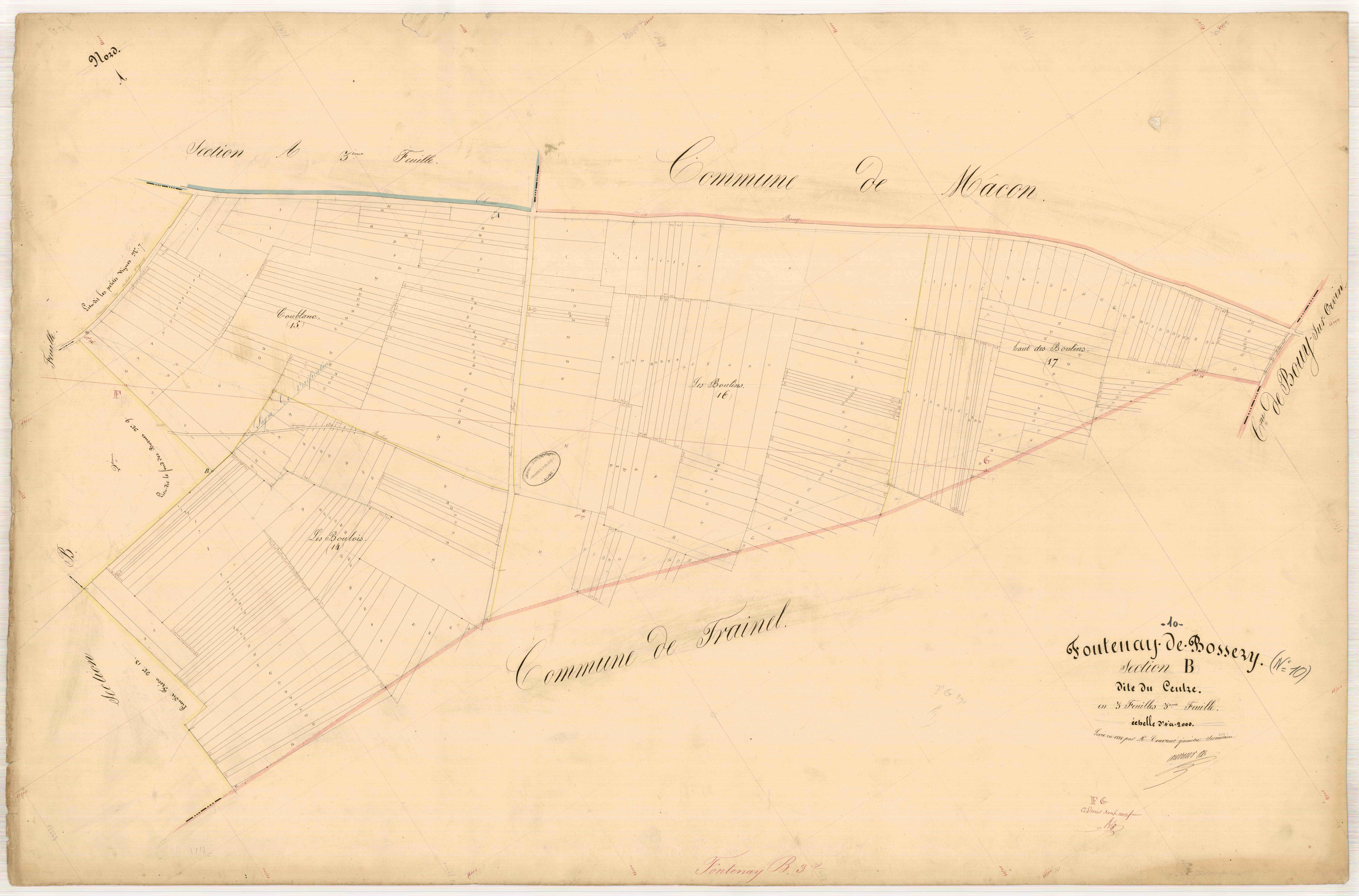 Fontenay-de-Bossery, section B dite du Centre, feuille n° 3