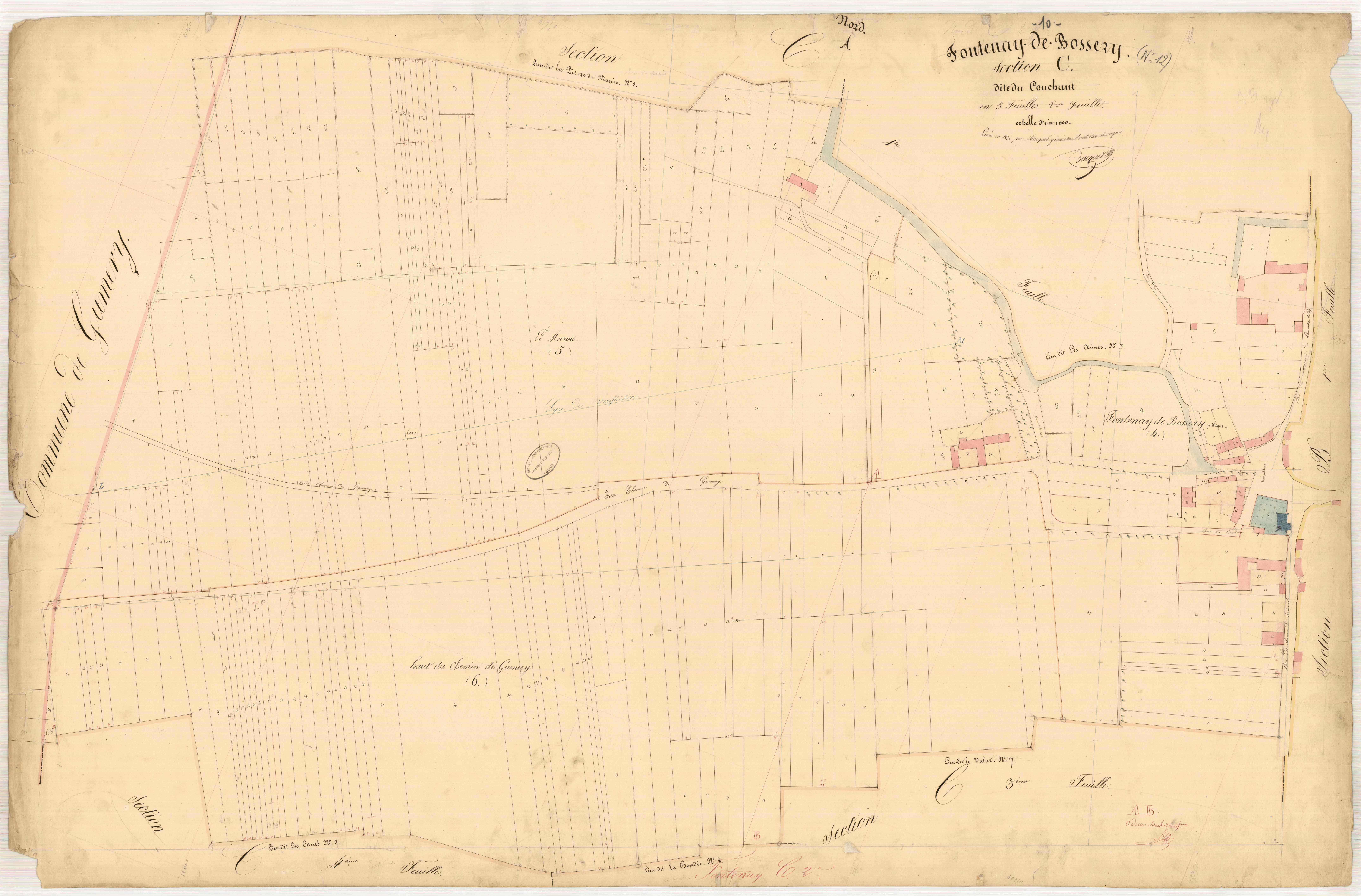 Fontenay-de-Bossery, section C dite du Couchant, feuille n° 2
