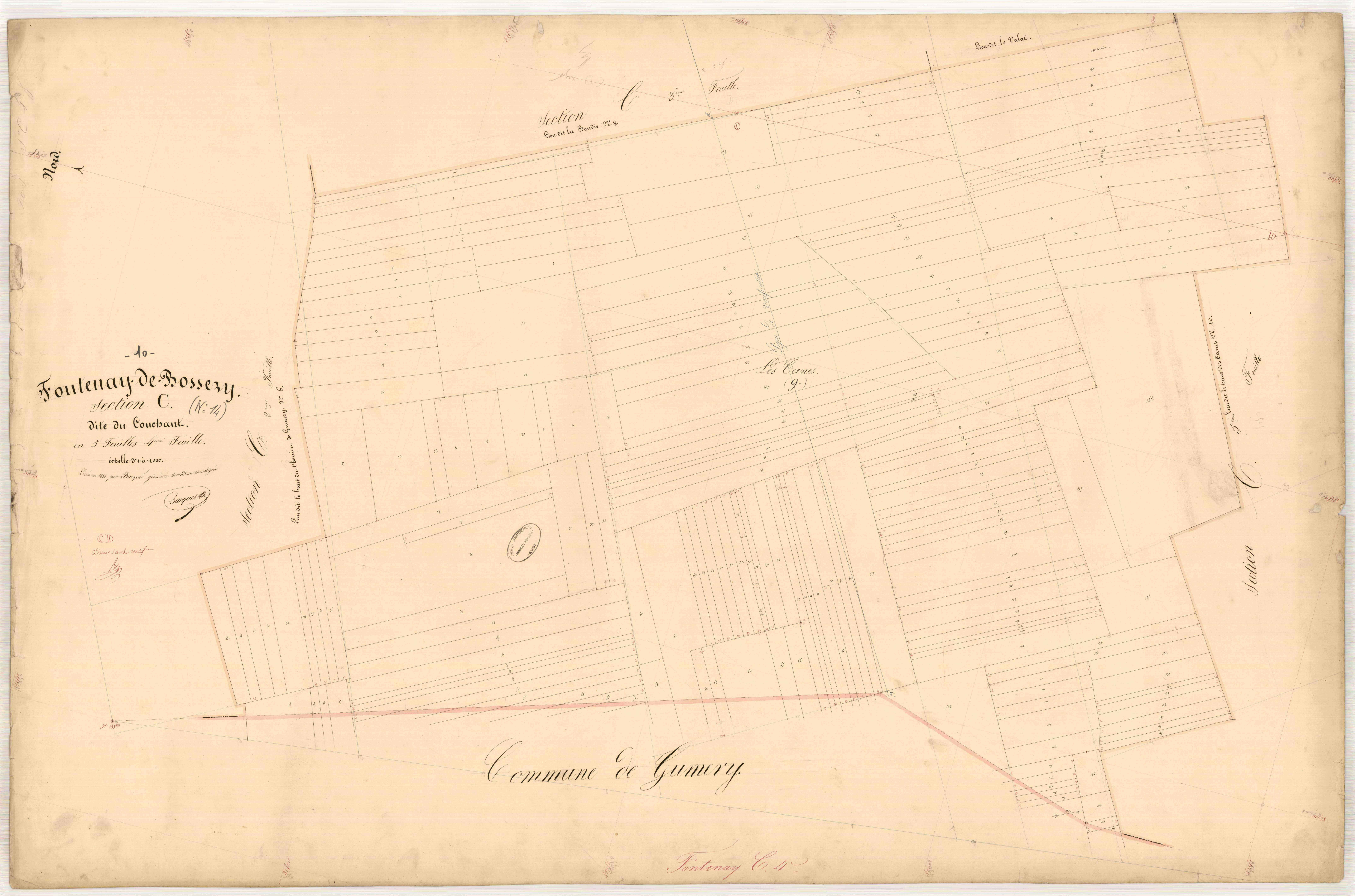 Fontenay-de-Bossery, section C dite du Couchant, feuille n° 4