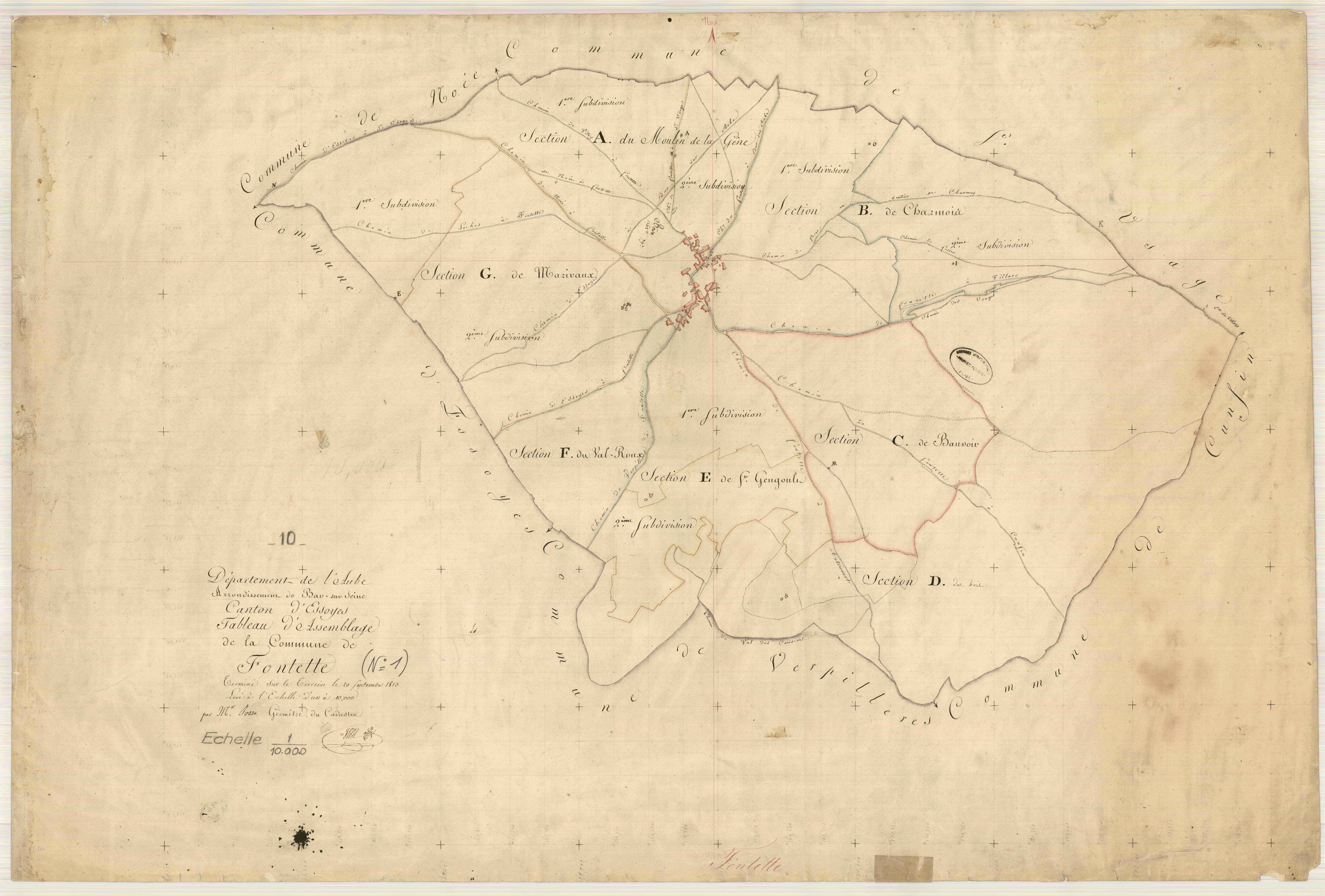 Fontette, tableau d'assemblage
