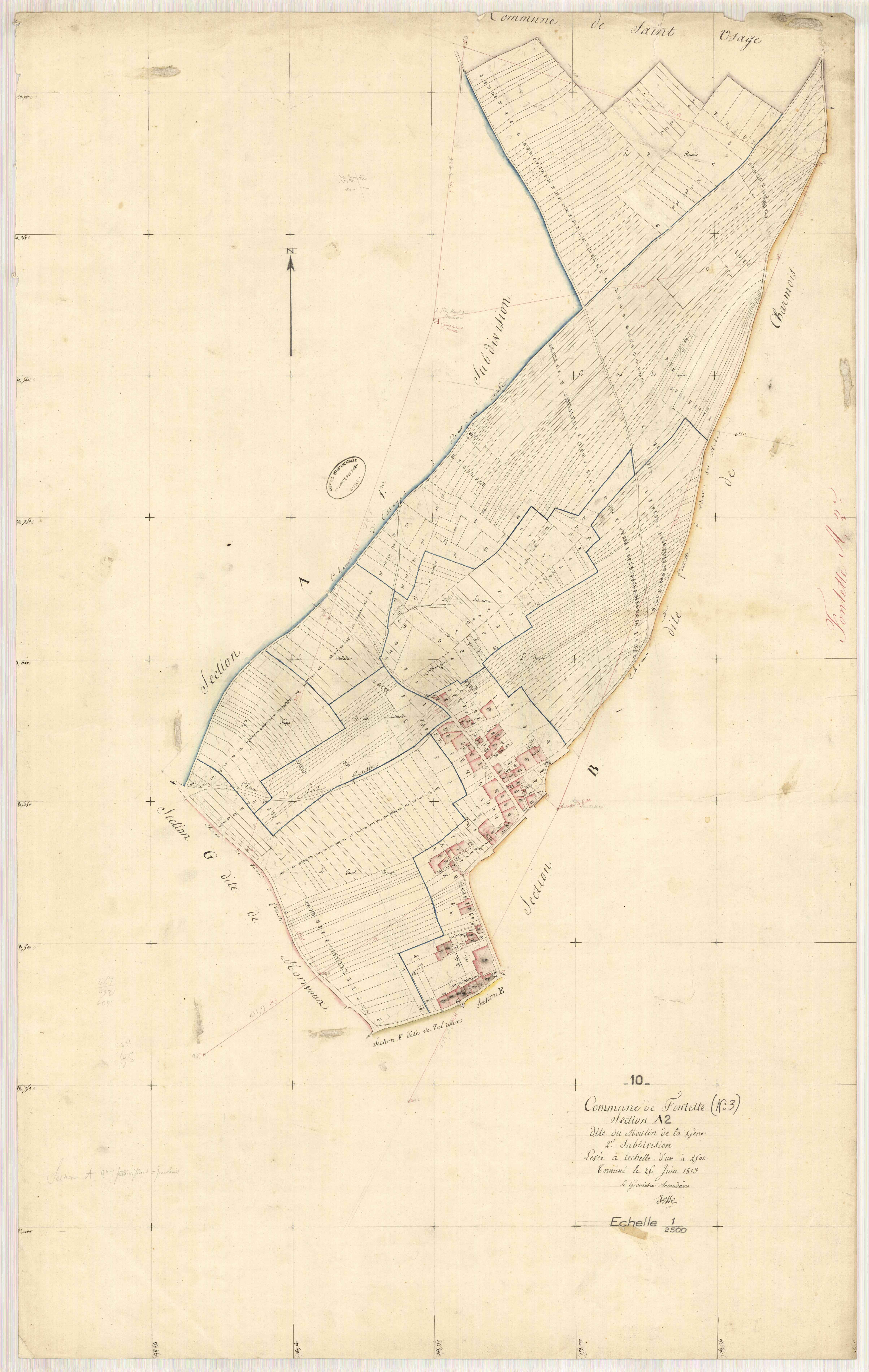 Fontette, section A dite du Moulin de la Gêne, feuille n° 2