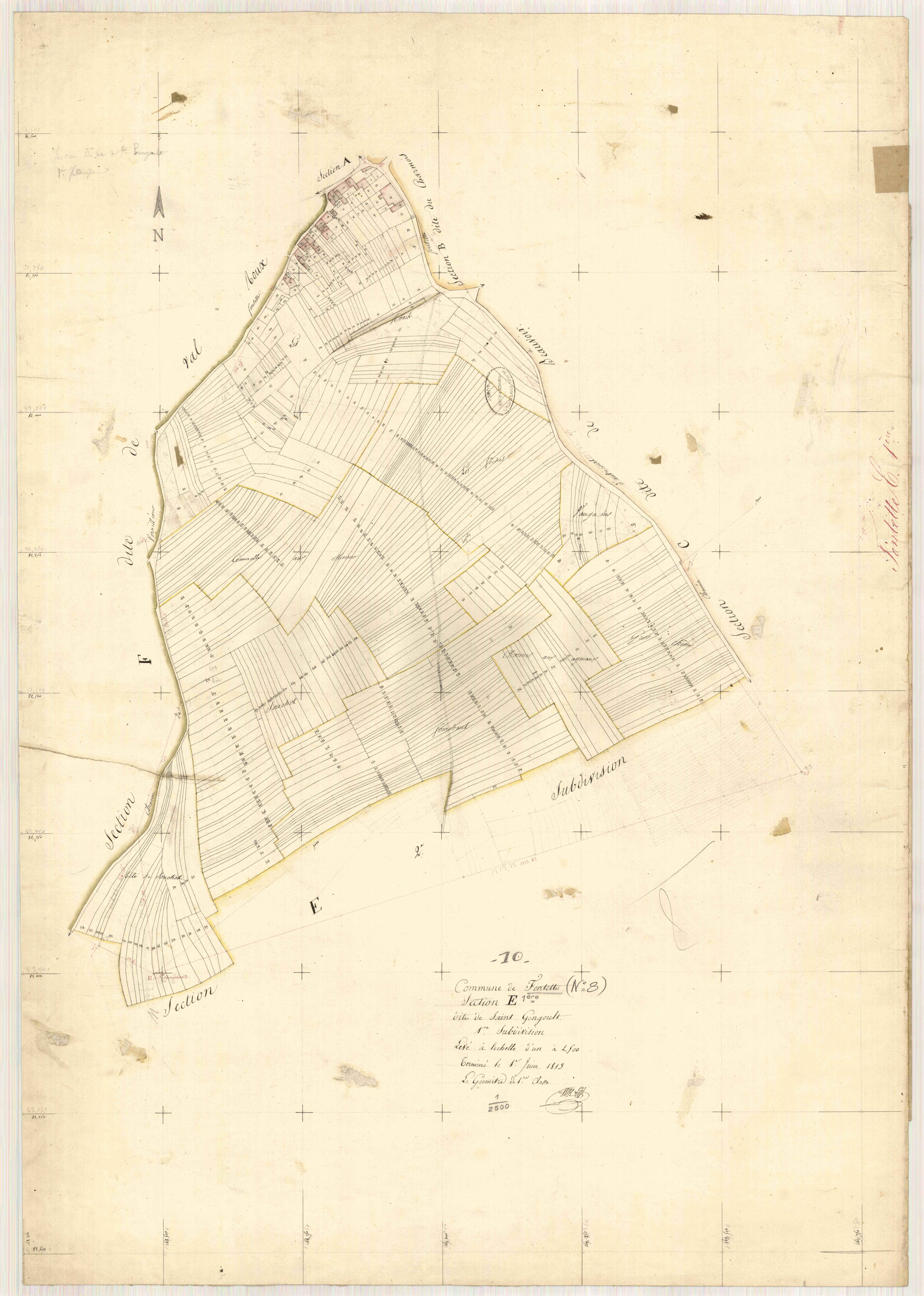 Fontette, section E dite de Saint Gengoult, feuille n° 1