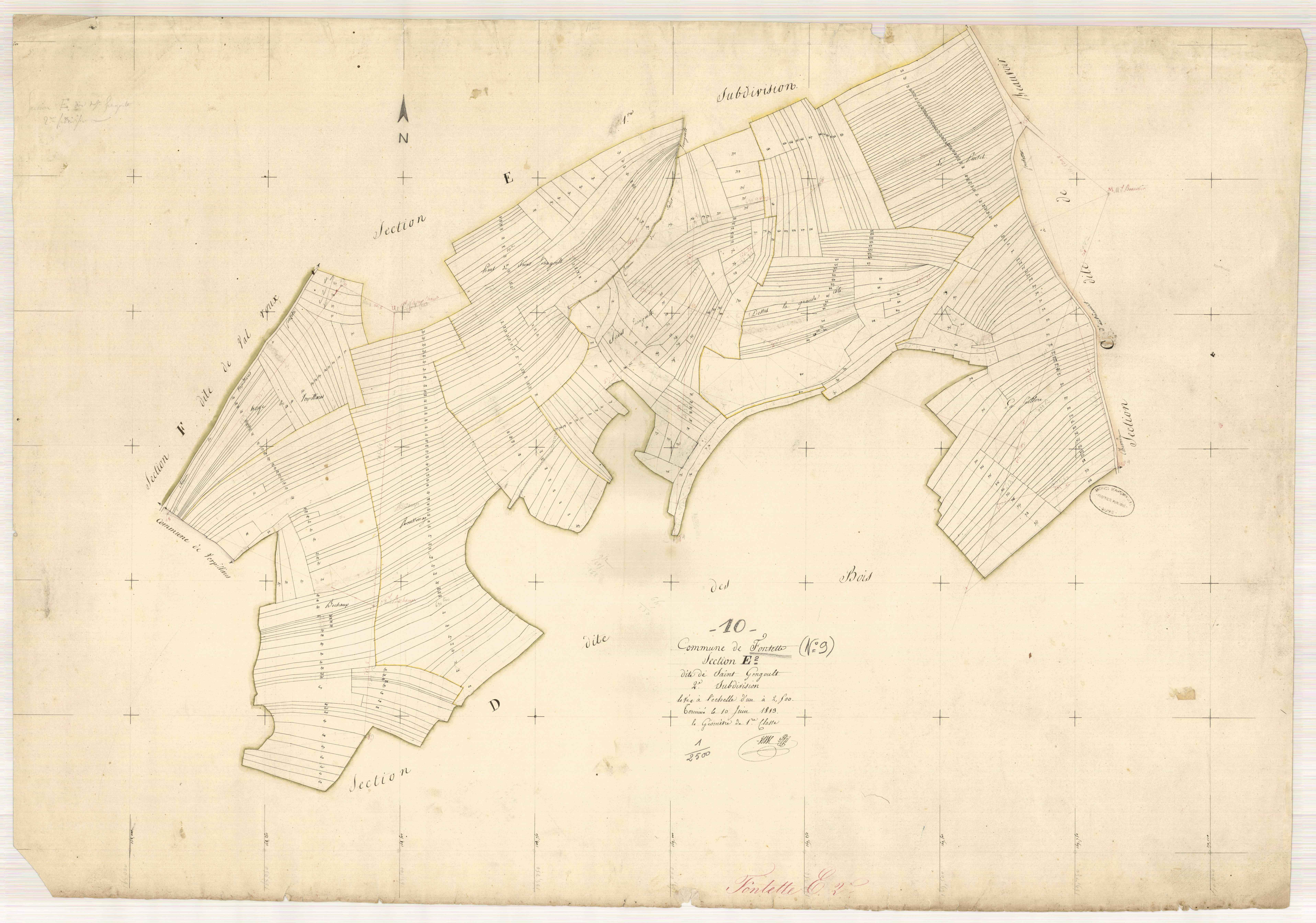 Fontette, section E dite de Saint Gengoult, feuille n° 2