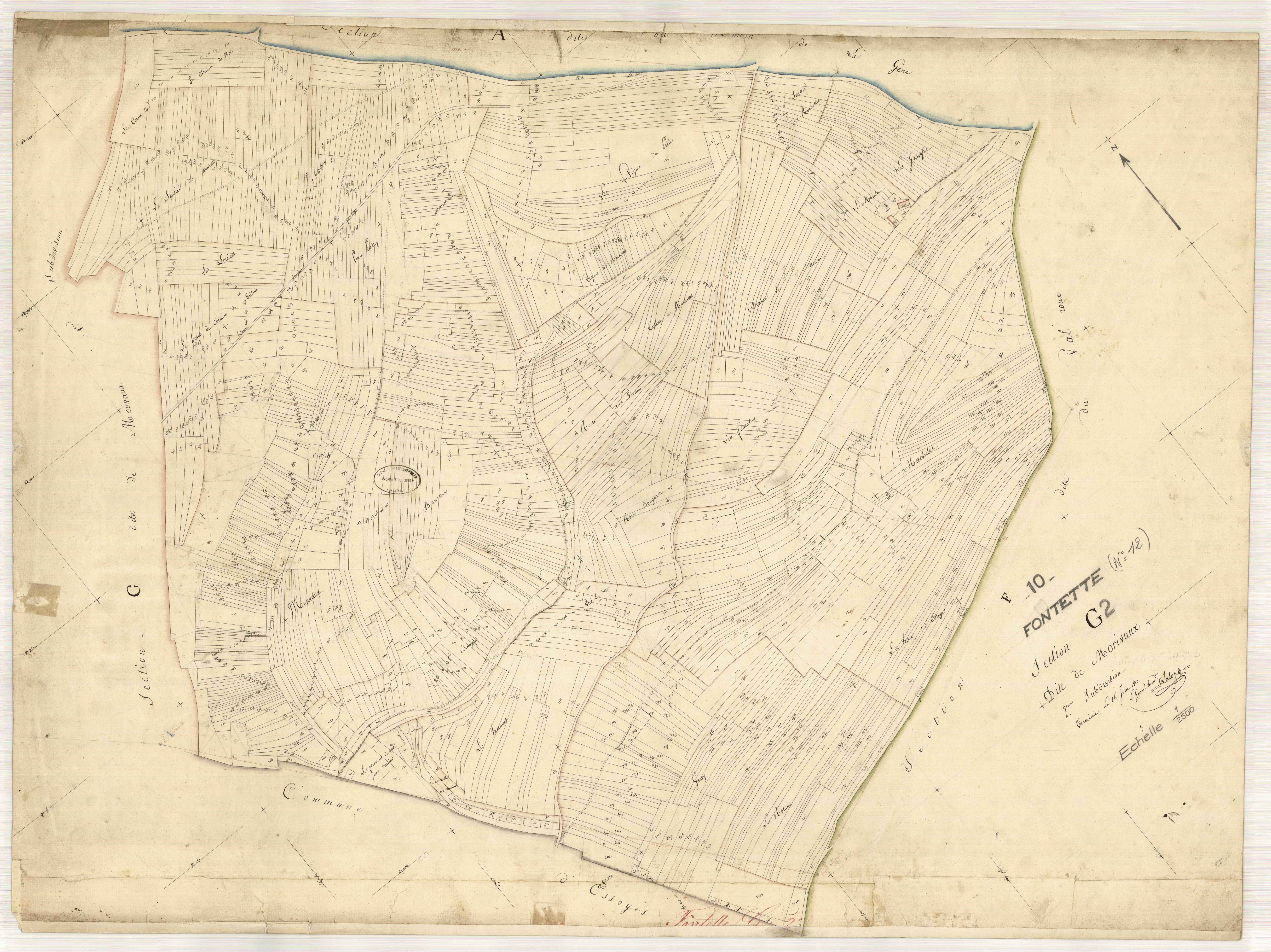 Fontette, section G dite de Marivaux, feuille n° 2