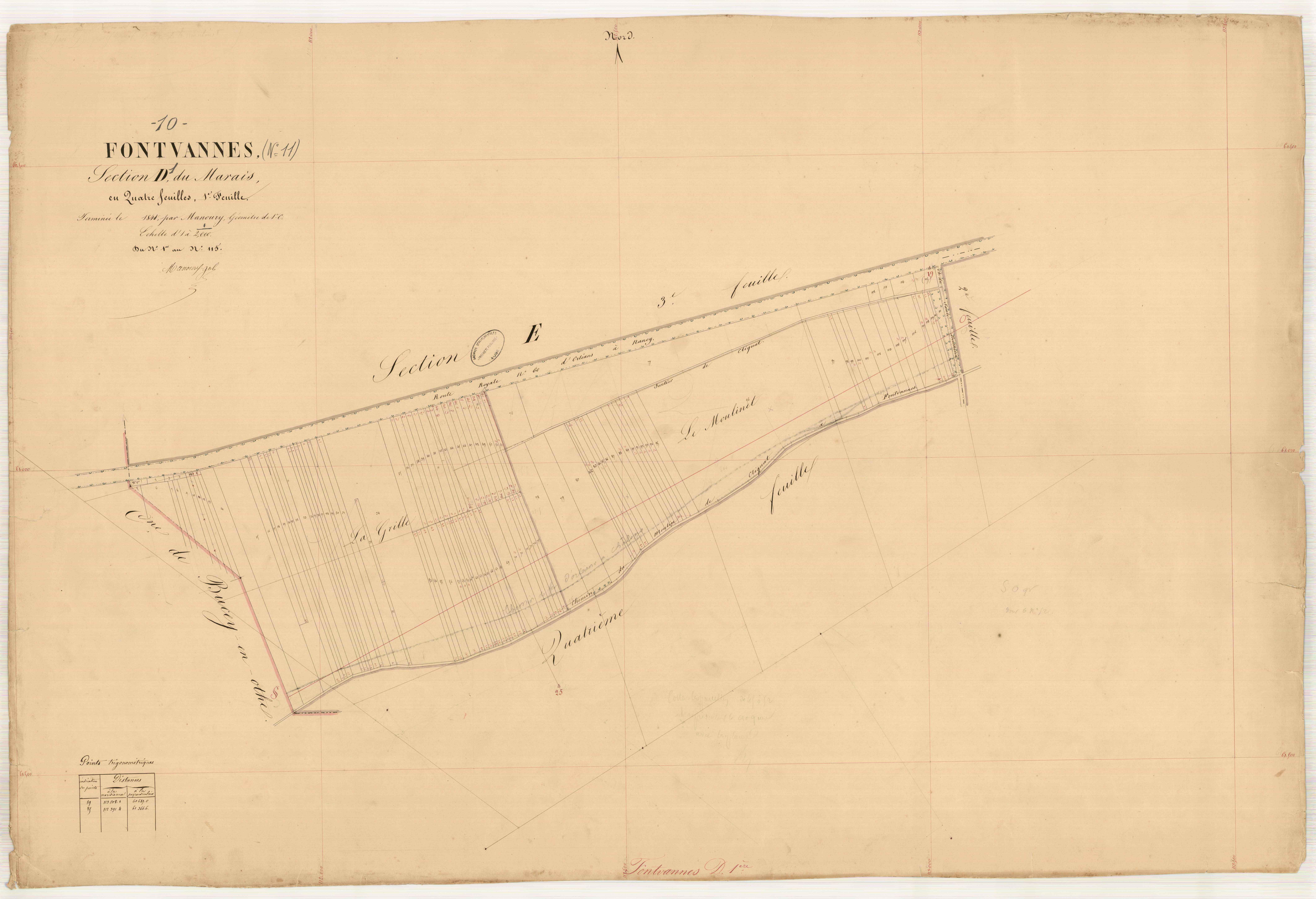 Fontvannes, section D dite du Marais, feuille n° 1, parcelles n°1-115