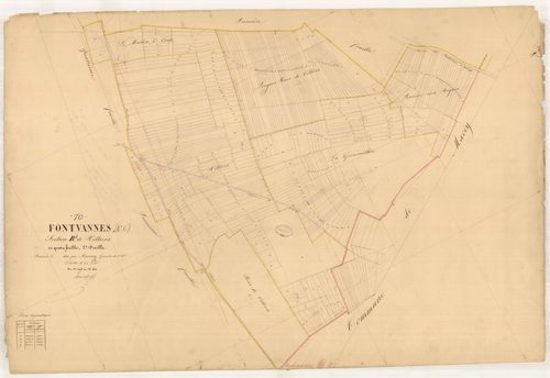 Fontvannes, section B dite de Villiers, feuille n° 2, parcelles n°295-611
