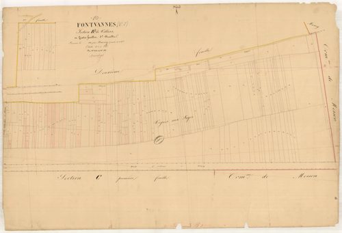 Fontvannes, section B dite de Villiers, feuille n° 3, parcelles n°612-787