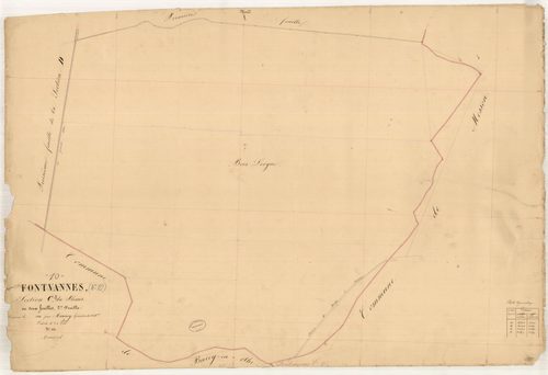 Fontvannes, section C dite du Plessis, feuille n° 2, parcelles n°43