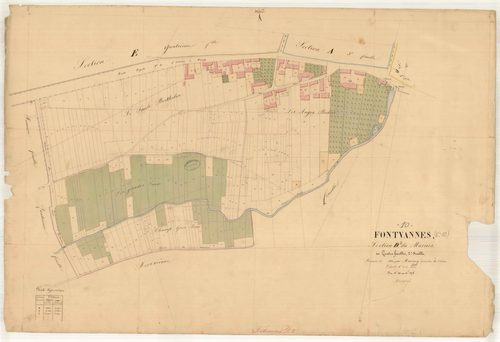 Fontvannes, section D dite du Marais, feuille n° 2, parcelles n°116-375