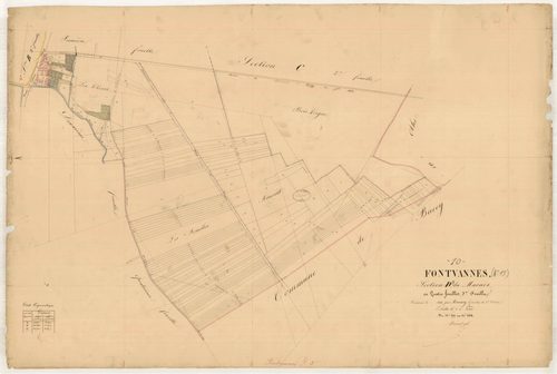 Fontvannes, section D dite du Marais, feuille n° 3, parcelles n°376-564