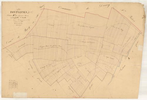 Fontvannes, section E dite des Grosses Terres, feuille n° 1, parcelles n°1-520