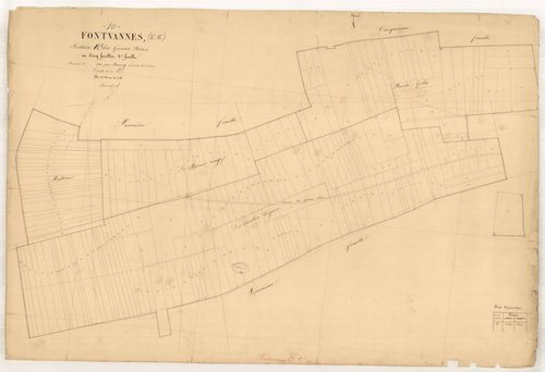 Fontvannes, section E dite des Grosses Terres, feuille n° 2, parcelles n°521-704