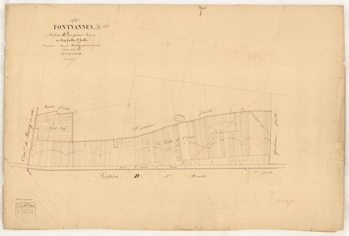 Fontvannes, section E dite des Grosses Terres, feuille n° 3, parcelles n°705-866