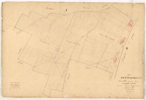 Fontvannes, section E dite des Grosses Terres, feuille n° 4, parcelles n°867-1022