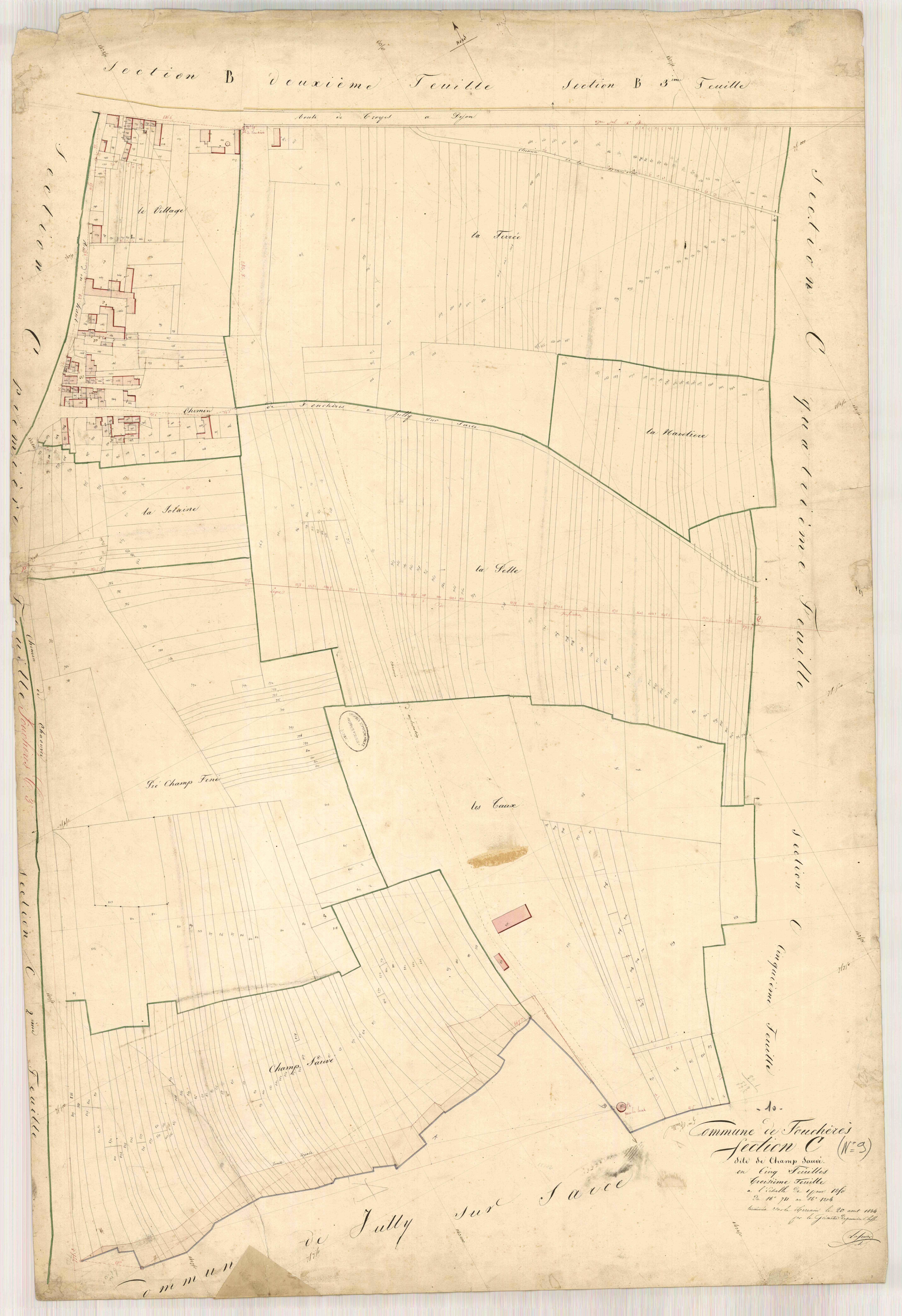Fouchères, section C dite de Champs Sauvé, feuille n° 3, parcelles n° 781-1204