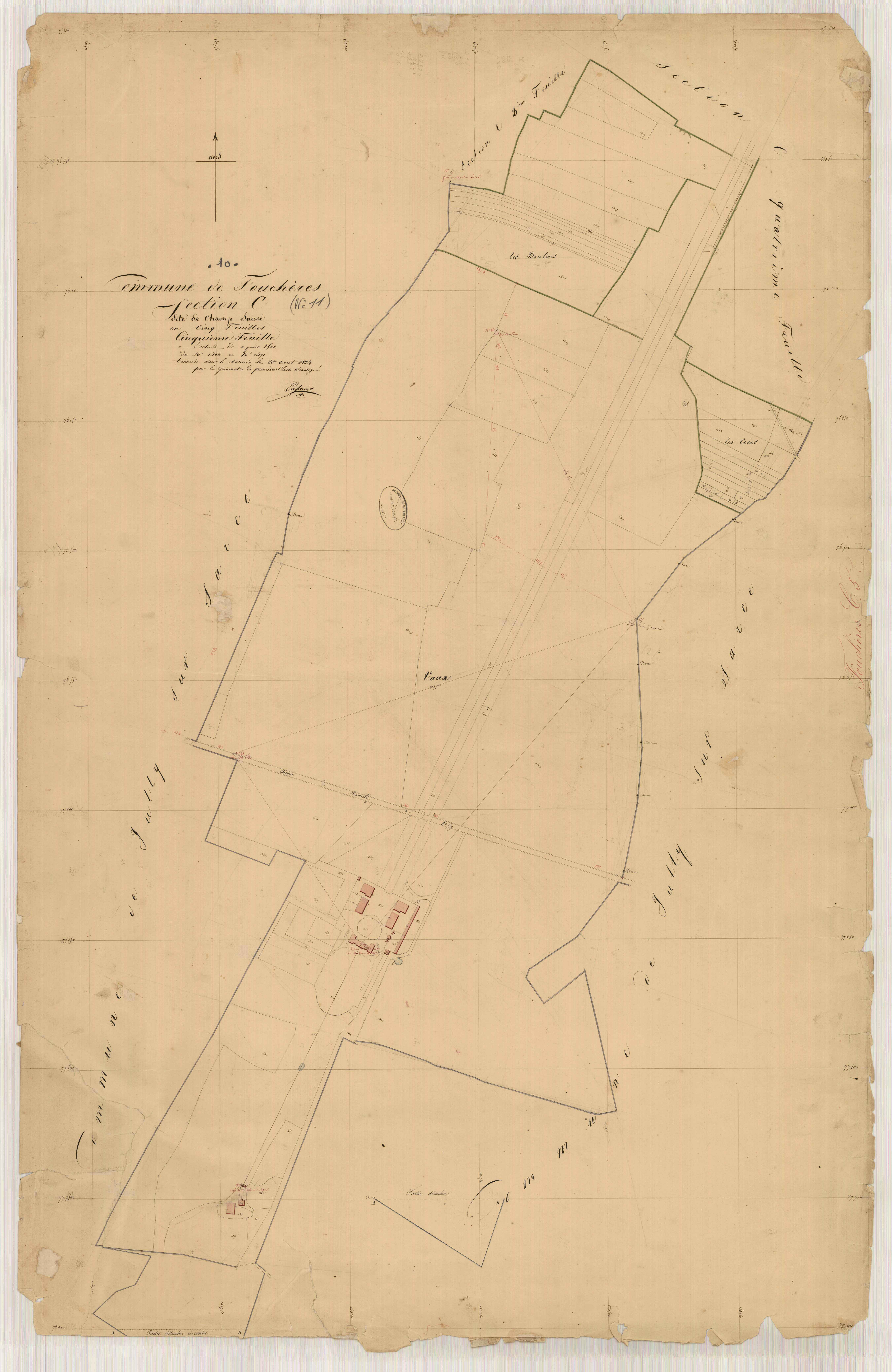 Fouchères, section C dite de Champs Sauvé, feuille n° 5, parcelles n° 1402-1471