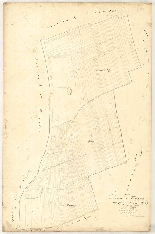 Fouchères, section A dite des Grandes Charmes, feuille n° 2, parcelles n° 213-517