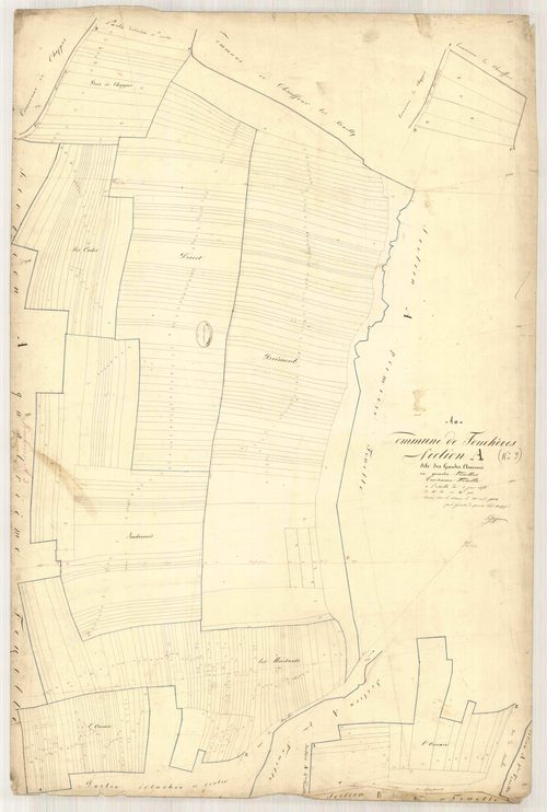 Fouchères, section A dite des Grandes Charmes, feuille n° 3, parcelles n° 518-903