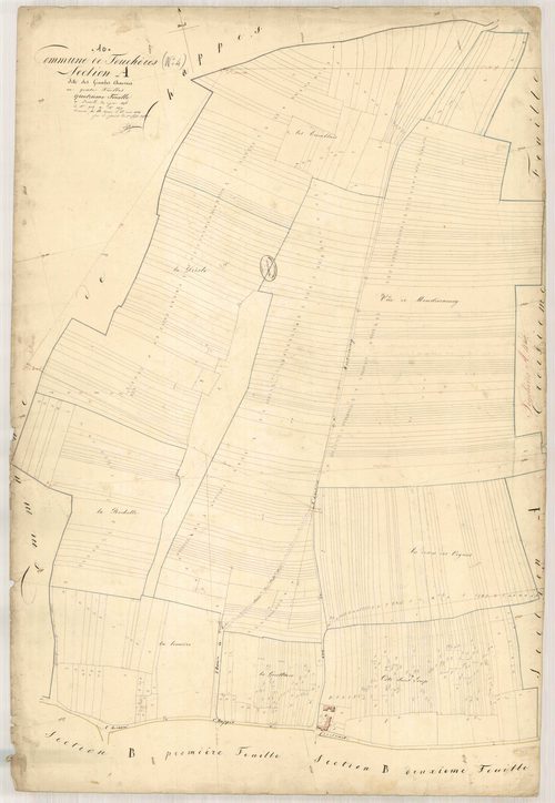 Fouchères, section A dite des Grandes Charmes, feuille n° 4, parcelles n° 904-1407