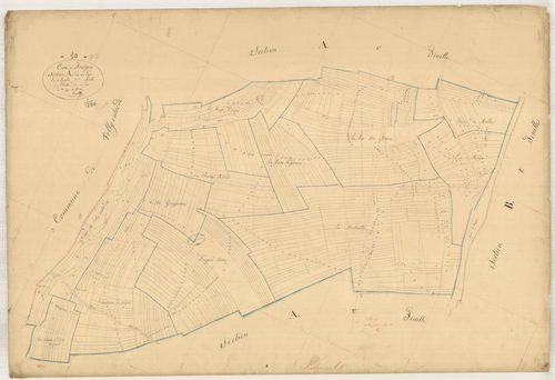Fralignes, section A dite des Vignes, feuille n° 2, parcelles n°499-889
