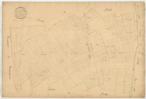 Fralignes, section B dite du Village, feuille n° 2, parcelles n°408-955