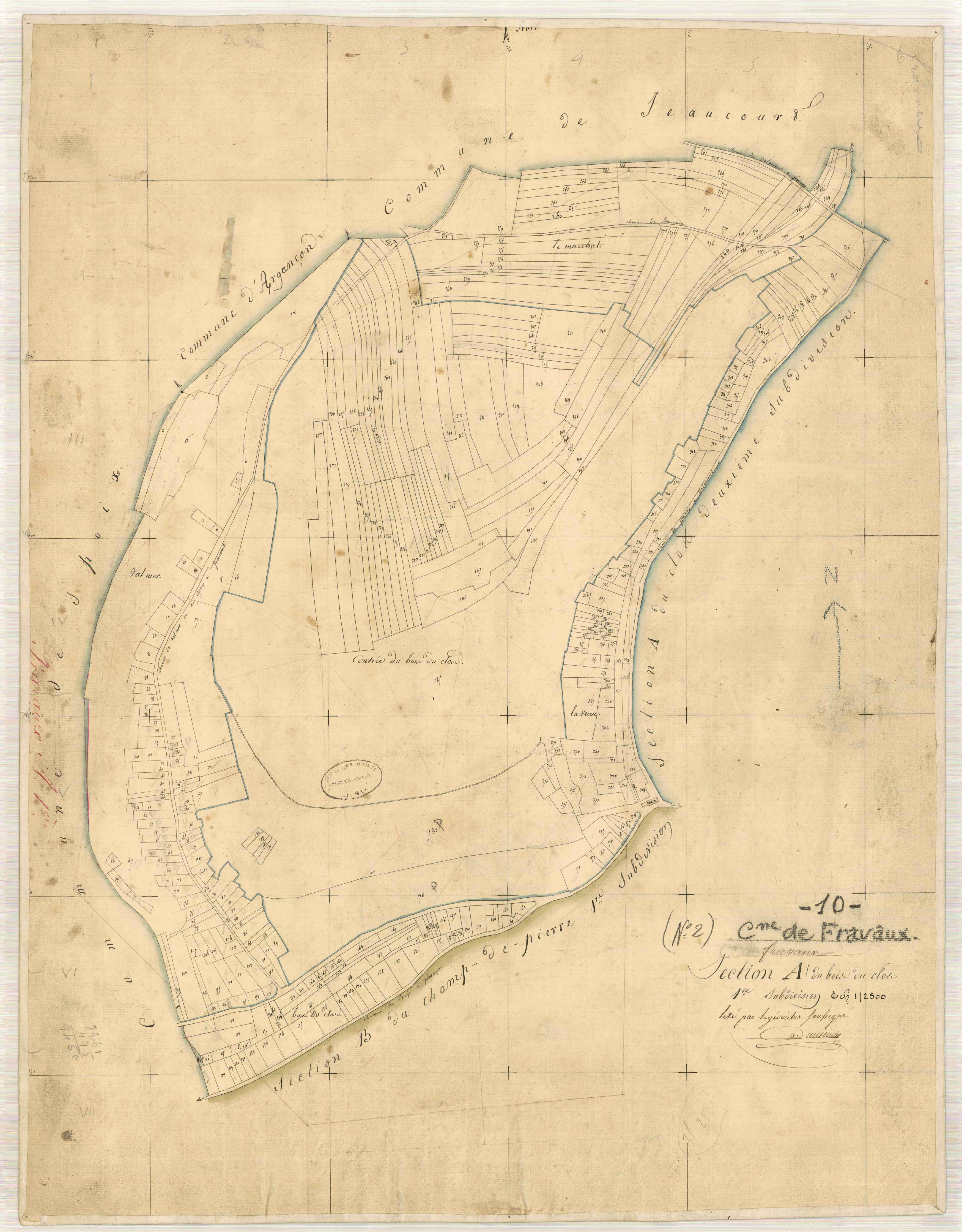 Fravaux, section A dite du Bois du Clos, feuille n° 1