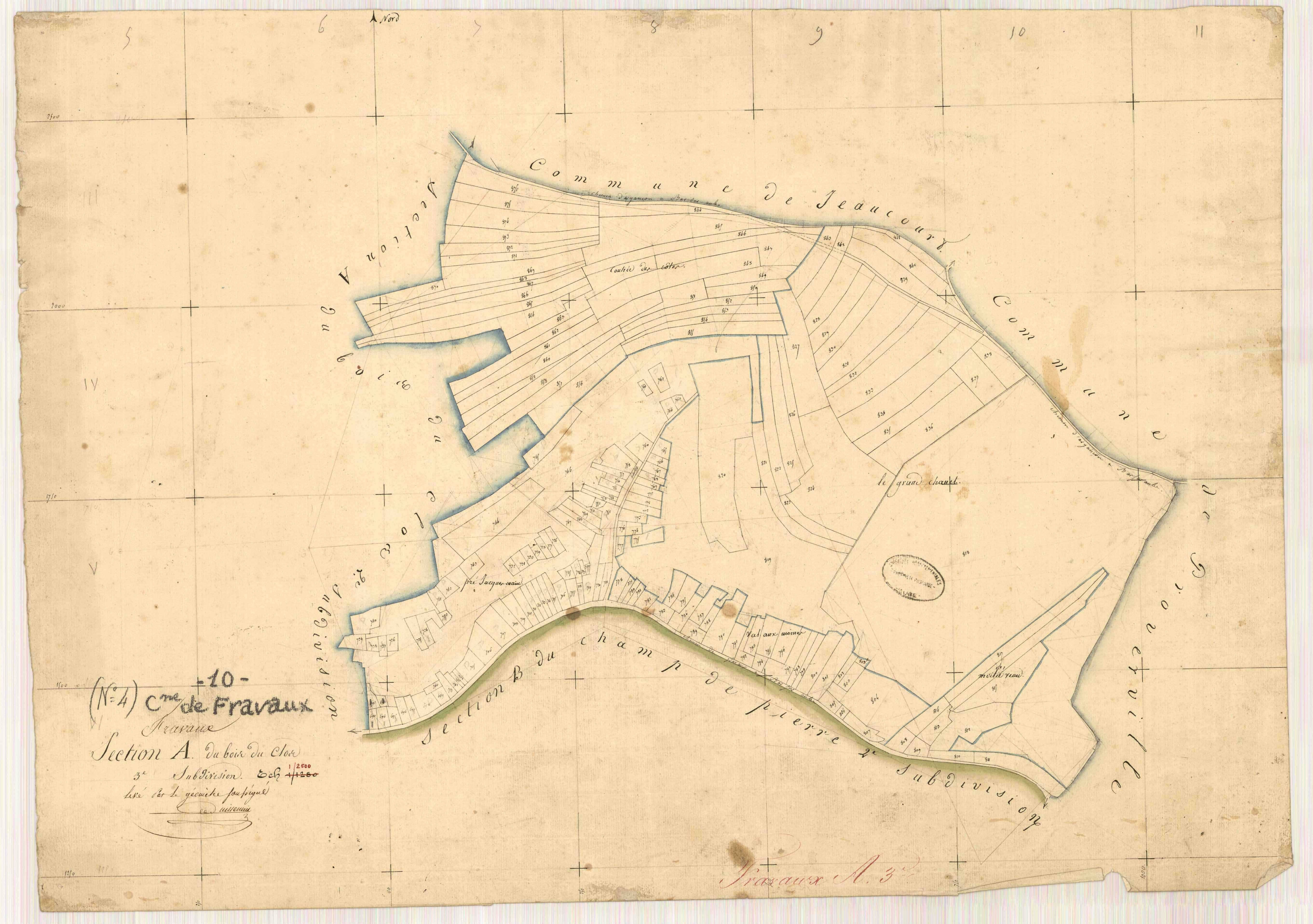 Fravaux, section A dite du Bois du Clos, feuille n° 3