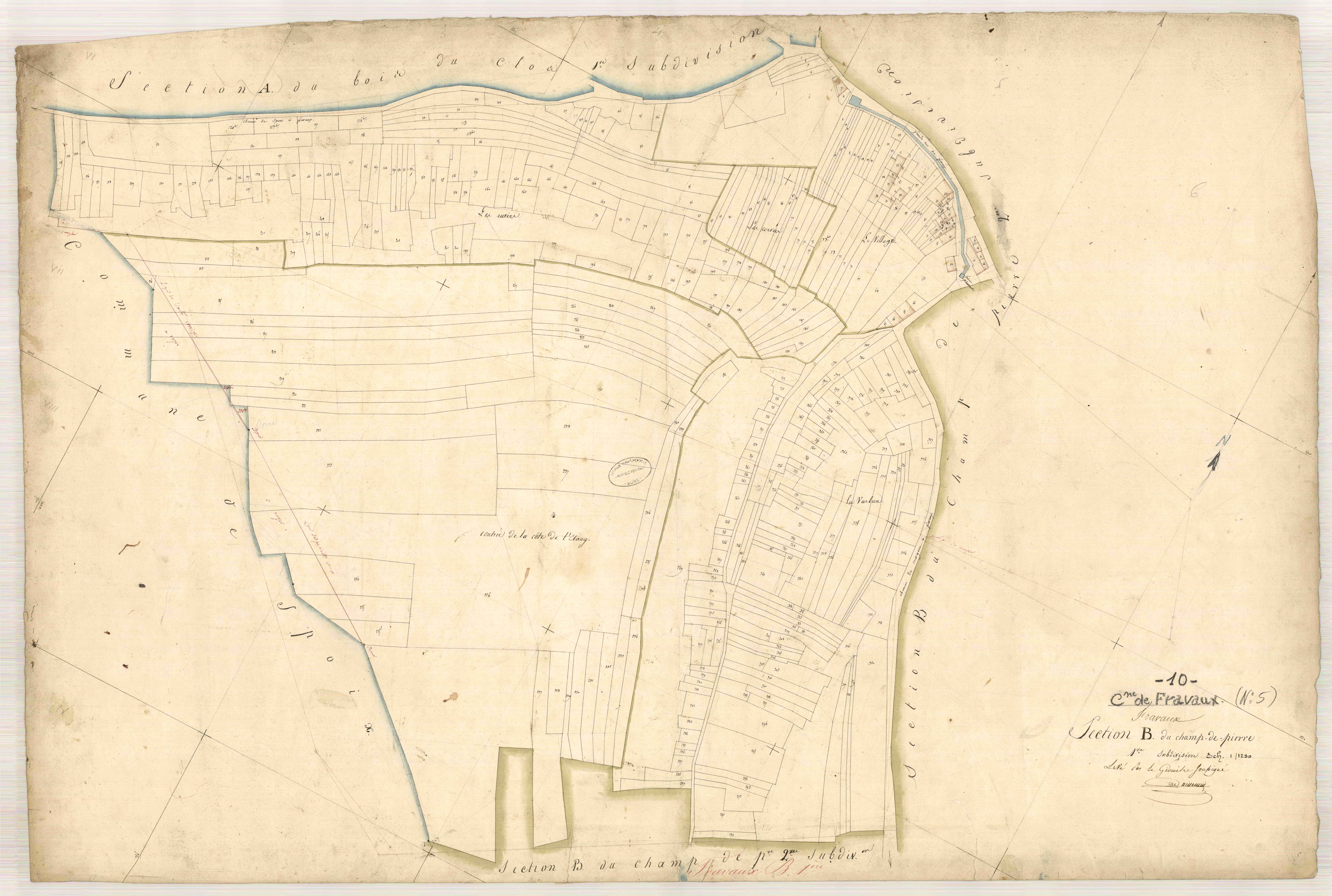 Fravaux, section B dite du Champ-de-Pierre, feuille n° 1