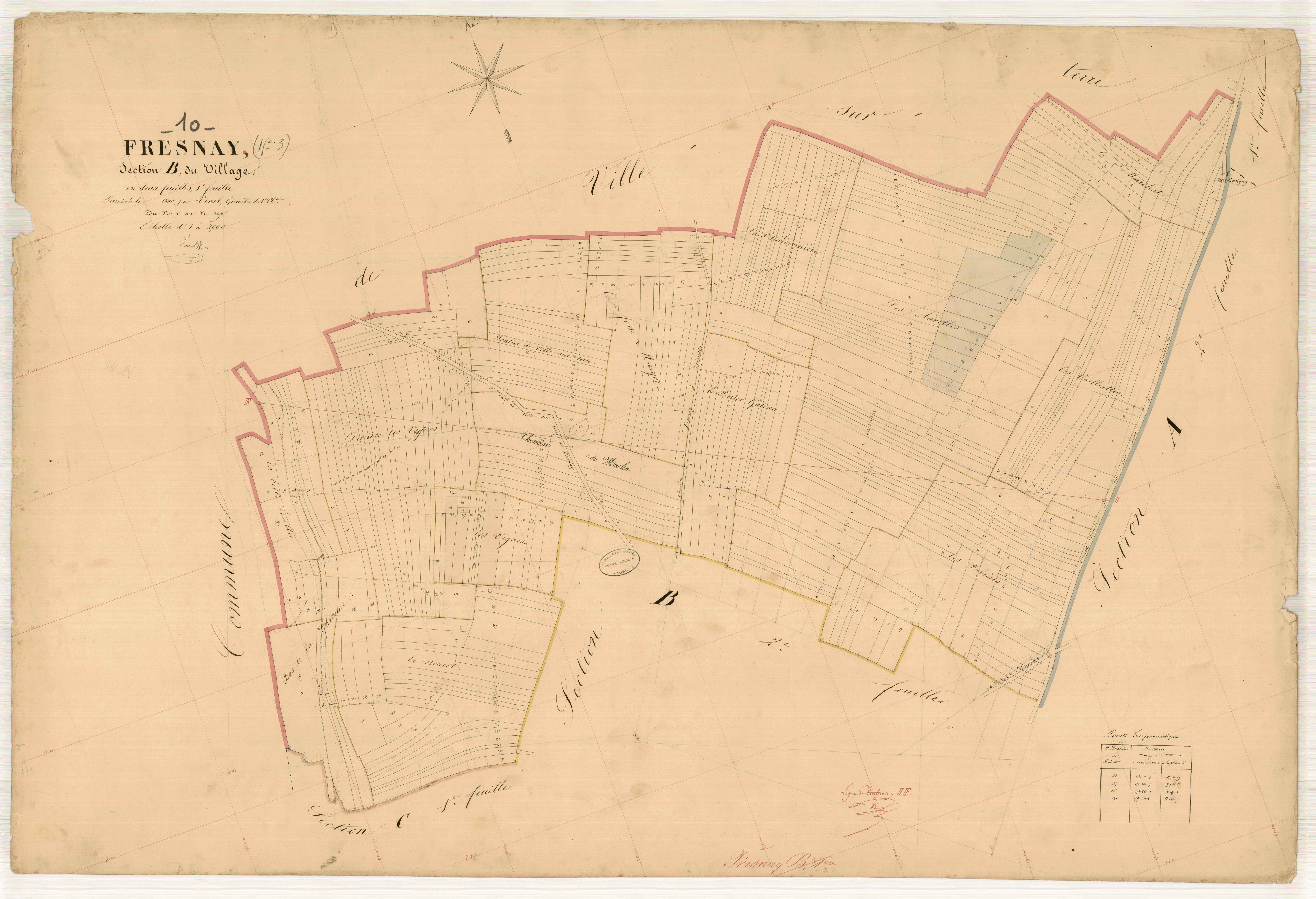 Fresnay, section B dite du Village, feuille n° 1, parcelles n° 1-394
