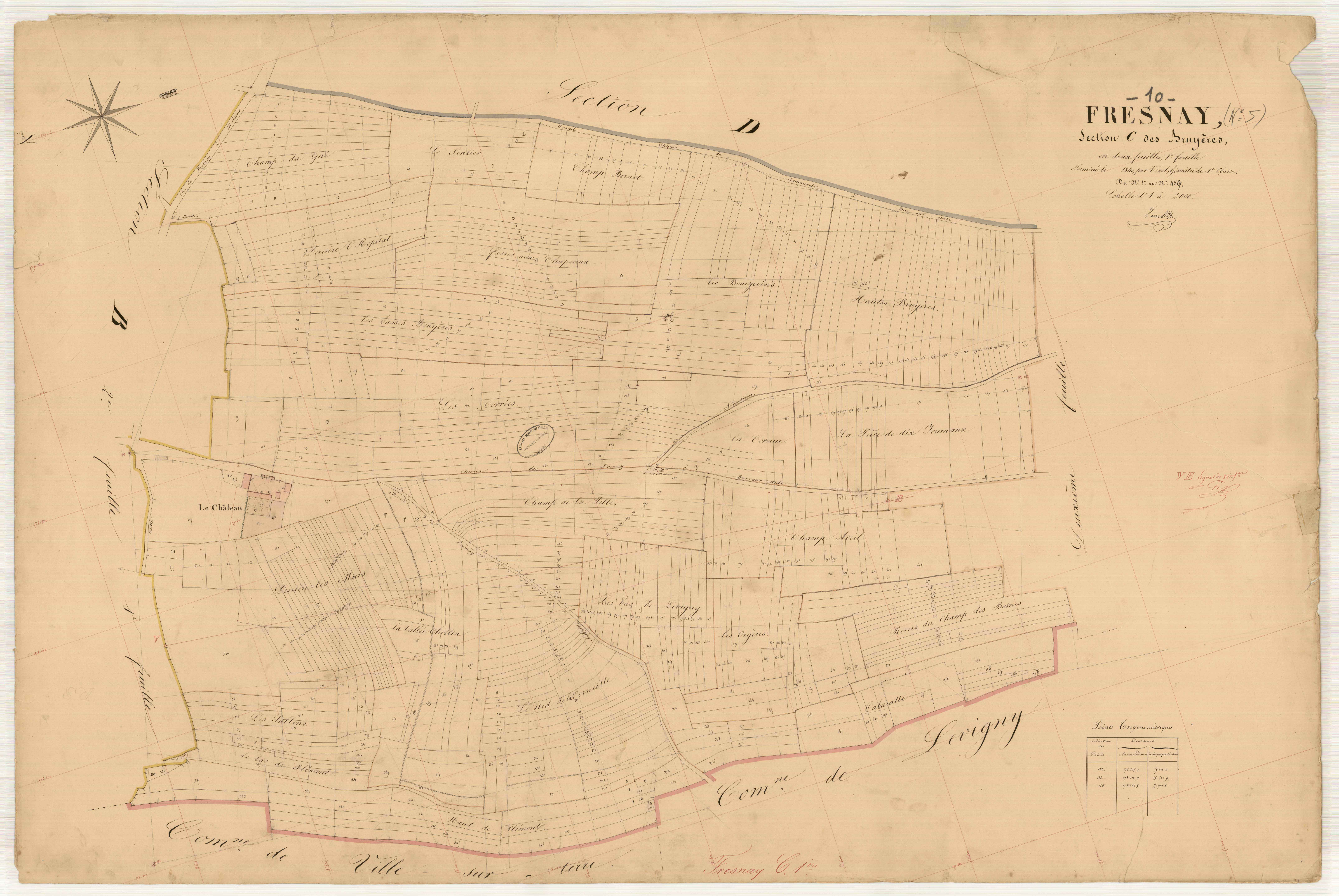 Fresnay, section C dite des Bruyères, feuille n° 1, parcelles n° 1-457