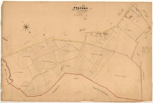 Fuligny, section C dite des longues roies, feuille n° 1, parcelles n°1-200