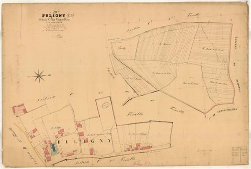 Fuligny, section C dite des longues roies, feuille n° 2, parcelles n°201-376