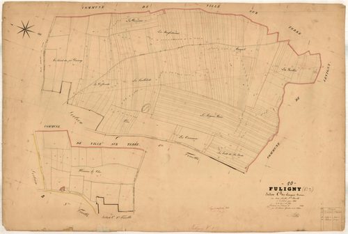 Fuligny, section C dite des longues roies, feuille n° 3, parcelles n°377-589