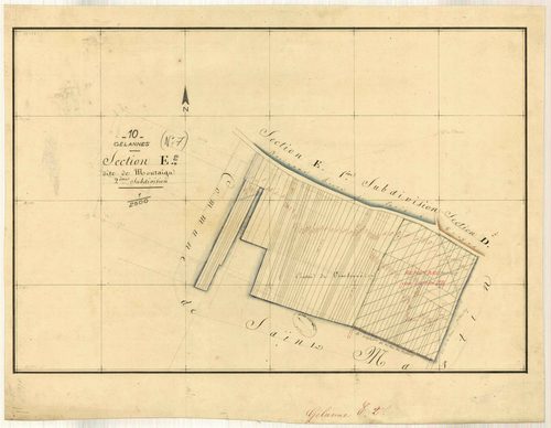 Gélannes, section E dite de Montaigu, feuille n° 2