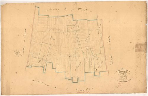 Grandville, section A dite de la Quique, feuille n° 2, parcelles n°249-446
