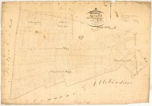 Herbisse, section E dite des grandes noues, feuille n° 2, parcelles n°821-1381