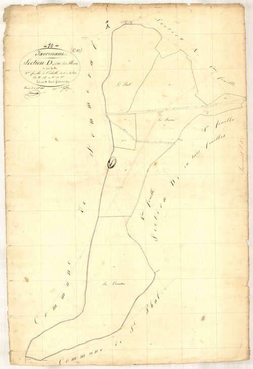 Javernant, section D dite des plessis, feuille n° 3