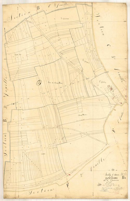 Jully-sur-Sarce, section B dite de chanceron, feuille n° 2, parcelles n°334-585