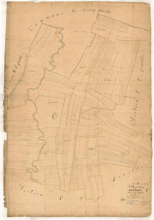 Jully-sur-Sarce, section C dite de la lapinière, feuille n° 1, parcelles n°1-214