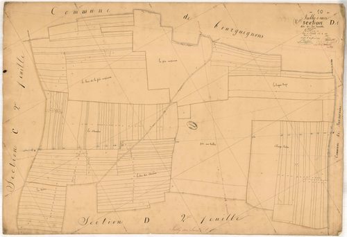 Jully-sur-Sarce, section D dite de la savatte, feuille n° 1, parcelles n°1-163
