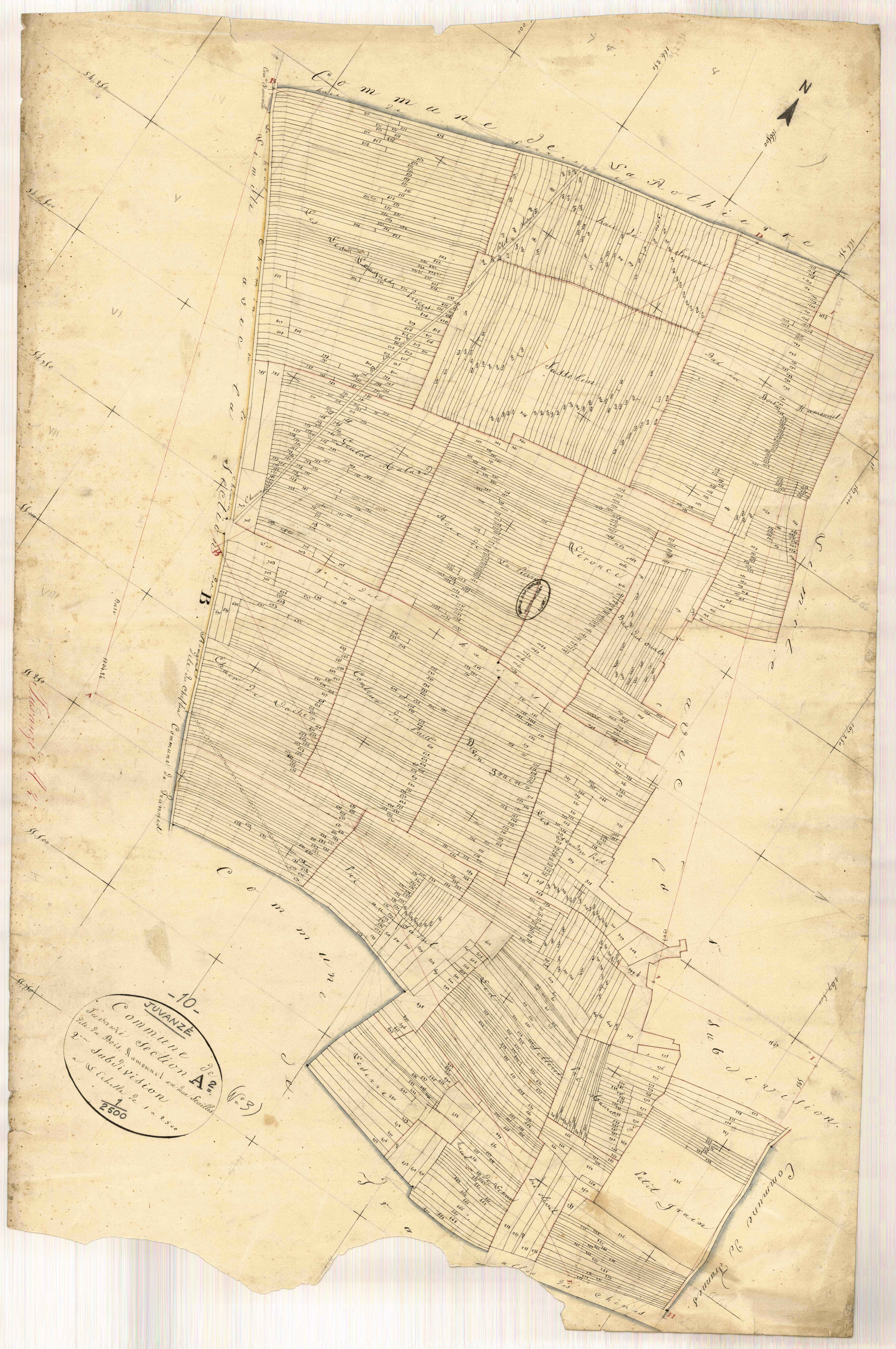 Juvanzé, section A dite du bois ramonnet, feuille n° 2