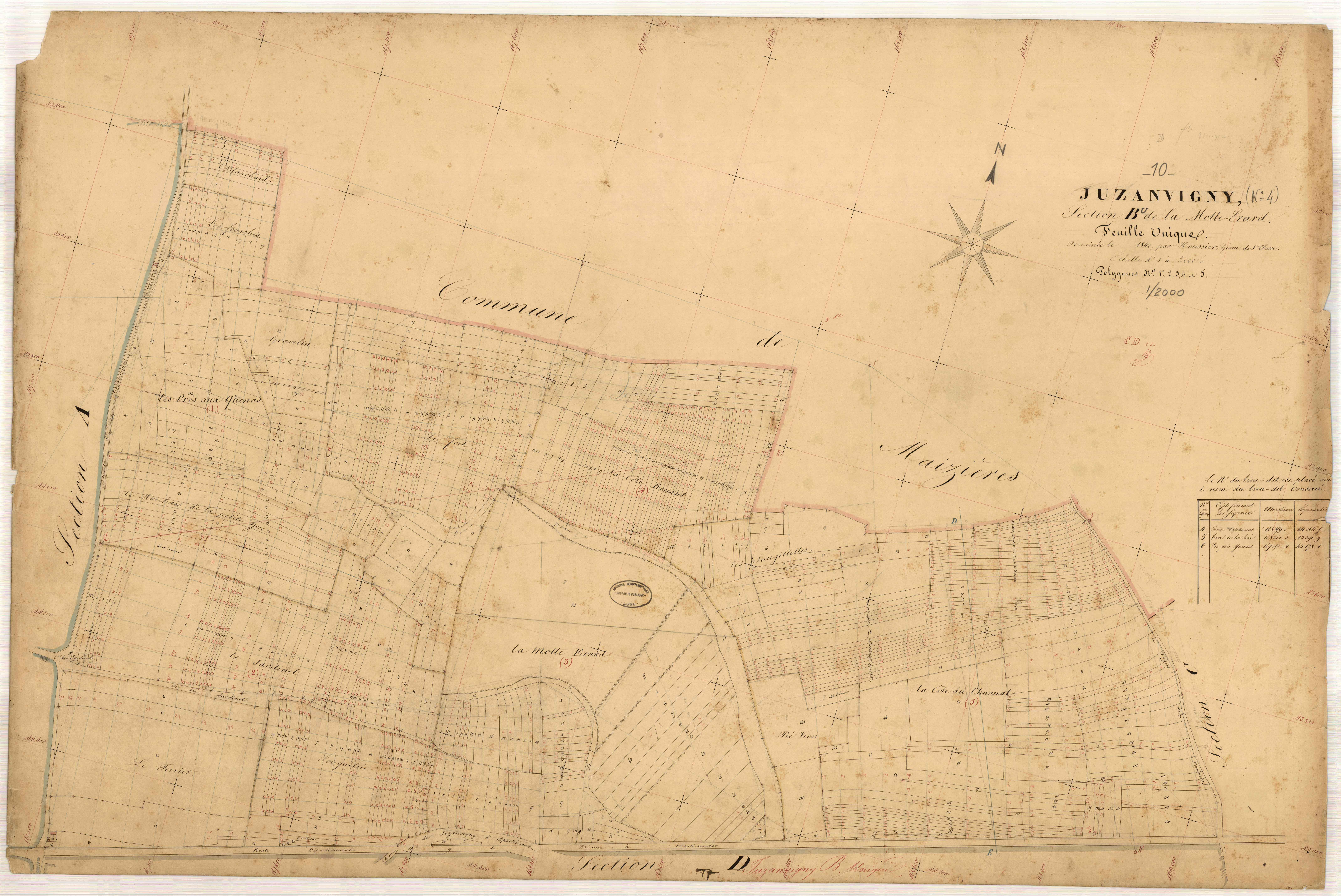 Juzanvigny, section B dite de la Motte-Erard