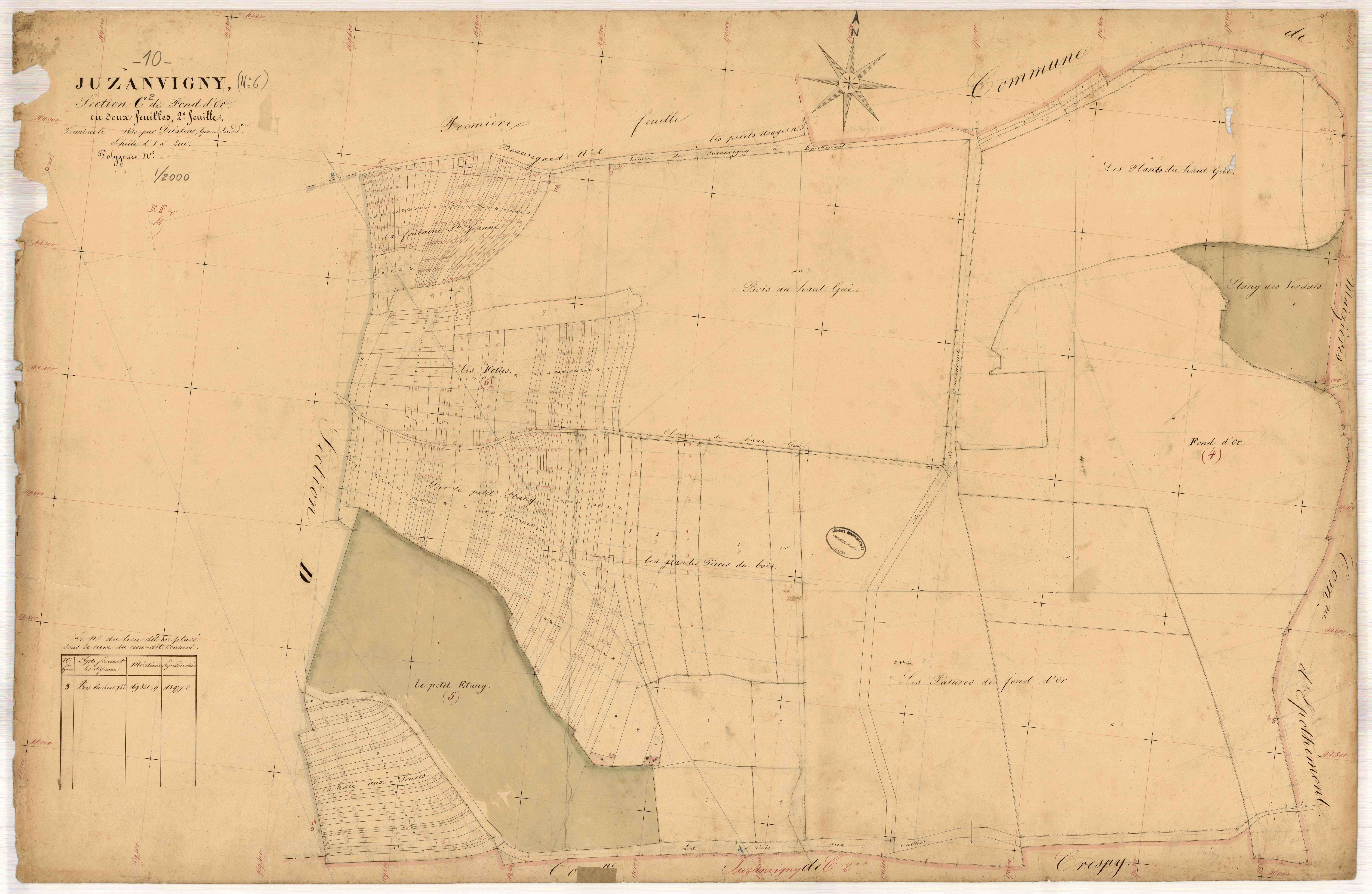 Juzanvigny, section C dite de fond d'or, feuille n° 2