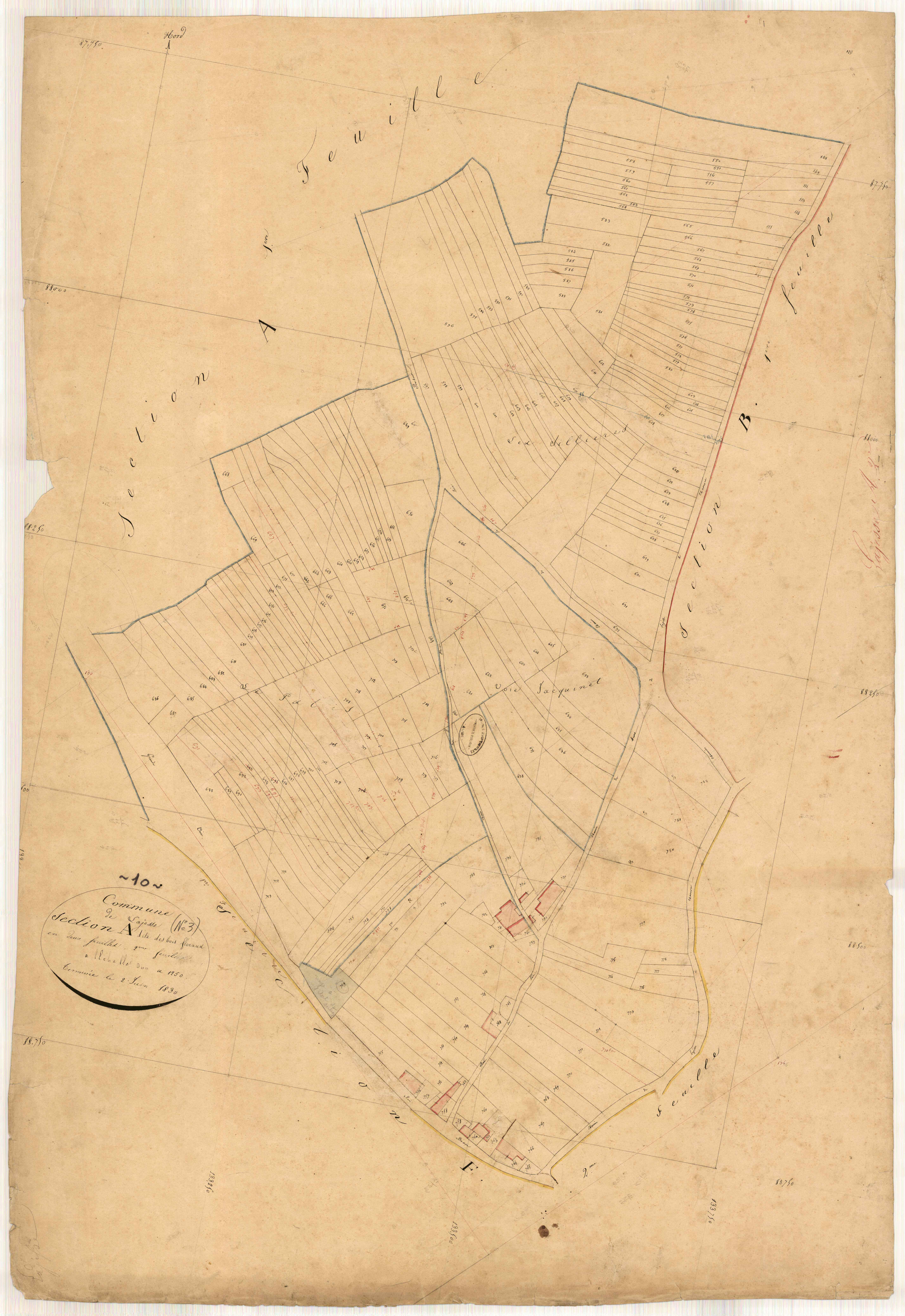 Lagesse, section A dite des bois florans, feuille n° 2